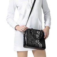 White Ribbon Day New Zealand Shoulder Handbag Aotearoa Maori Pattern LT14 - Polynesian Pride