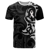 White Ribbon Day New Zealand T Shirt Aotearoa Maori Pattern LT14 Black - Polynesian Pride