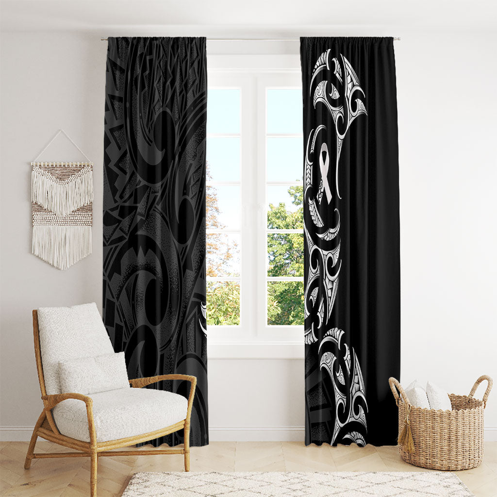 White Ribbon Day New Zealand Window Curtain Aotearoa Maori Pattern LT14 - Polynesian Pride