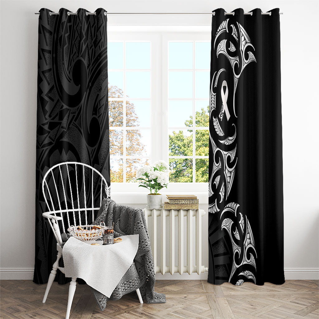 White Ribbon Day New Zealand Window Curtain Aotearoa Maori Pattern LT14 - Polynesian Pride