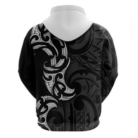 White Ribbon Day New Zealand Zip Hoodie Aotearoa Maori Pattern LT14 - Polynesian Pride