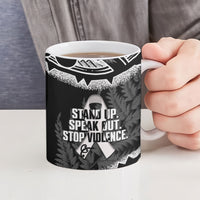 White Ribbon Day New Zealand Ceramic Mug Respect Women Maori Pattern Black LT14 - Polynesian Pride