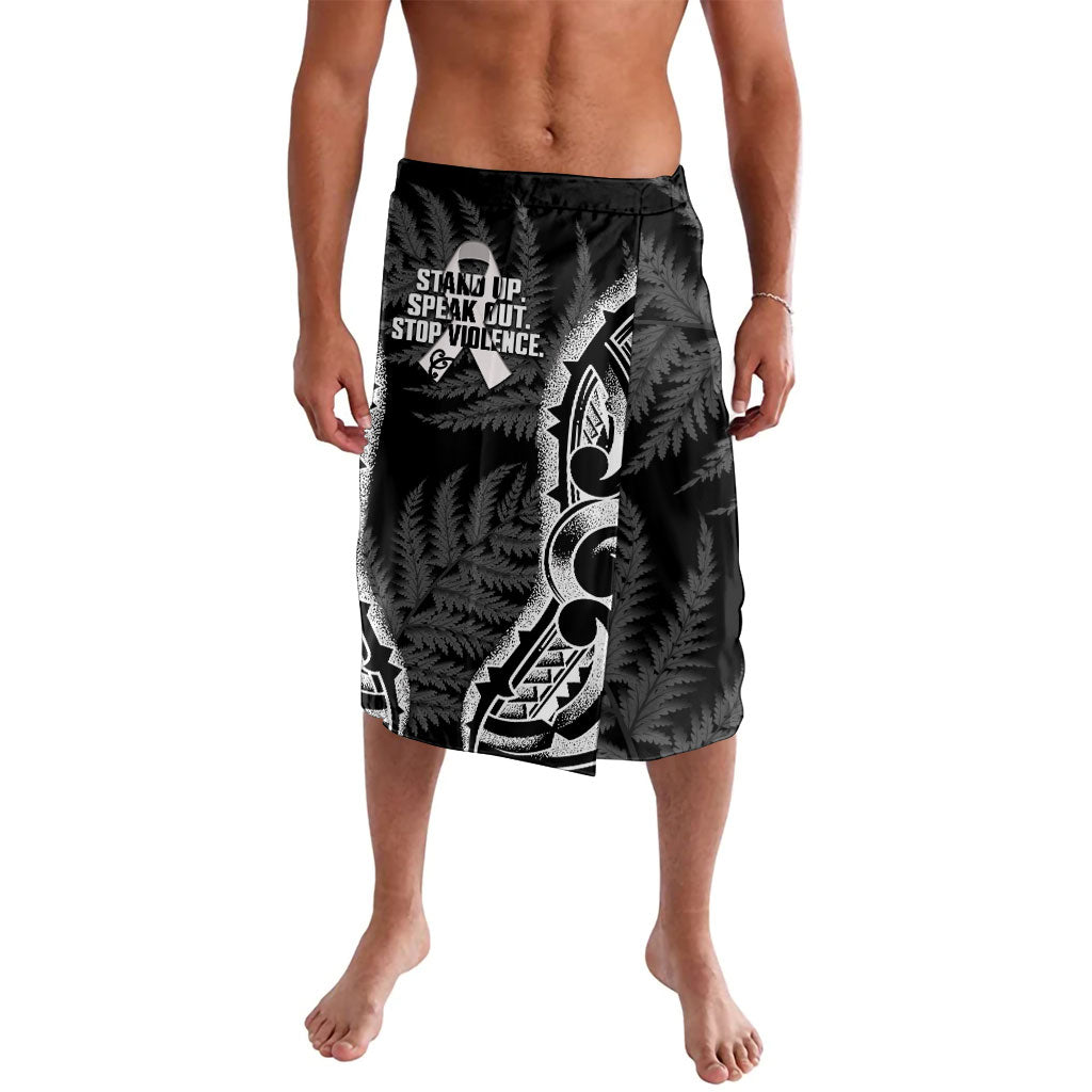 White Ribbon Day New Zealand Lavalava Respect Women Maori Pattern Black LT14 Black - Polynesian Pride