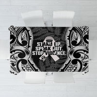 White Ribbon Day New Zealand Tablecloth Respect Women Maori Pattern Black LT14 Black - Polynesian Pride