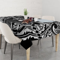 White Ribbon Day New Zealand Tablecloth Respect Women Maori Pattern Black LT14 - Polynesian Pride
