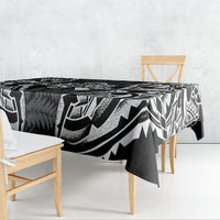White Ribbon Day New Zealand Tablecloth Respect Women Maori Pattern Black LT14 - Polynesian Pride
