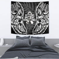 White Ribbon Day New Zealand Tapestry Respect Women Maori Pattern Black LT14 - Polynesian Pride