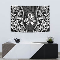 White Ribbon Day New Zealand Tapestry Respect Women Maori Pattern Black LT14 - Polynesian Pride