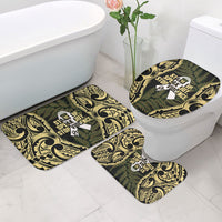 White Ribbon Day New Zealand Bathroom Set Respect Women Maori Pattern Yellow LT14 - Polynesian Pride
