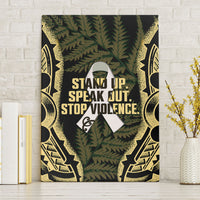 White Ribbon Day New Zealand Canvas Wall Art Respect Women Maori Pattern Yellow LT14 Without Frame Yellow - Polynesian Pride