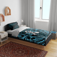 White Ribbon Day New Zealand Bedding Set Respect Women Maori Pattern Blue LT14 - Polynesian Pride