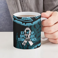 White Ribbon Day New Zealand Ceramic Mug Respect Women Maori Pattern Blue LT14 - Polynesian Pride