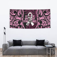 White Ribbon Day New Zealand Tapestry Respect Women Maori Pattern Pink LT14 - Polynesian Pride