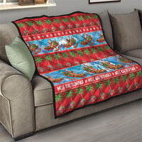 Hawaii Mele Kalikimaka Quilt Outrigger Canoe Santa Festive Palm Seamless LT14 - Polynesian Pride