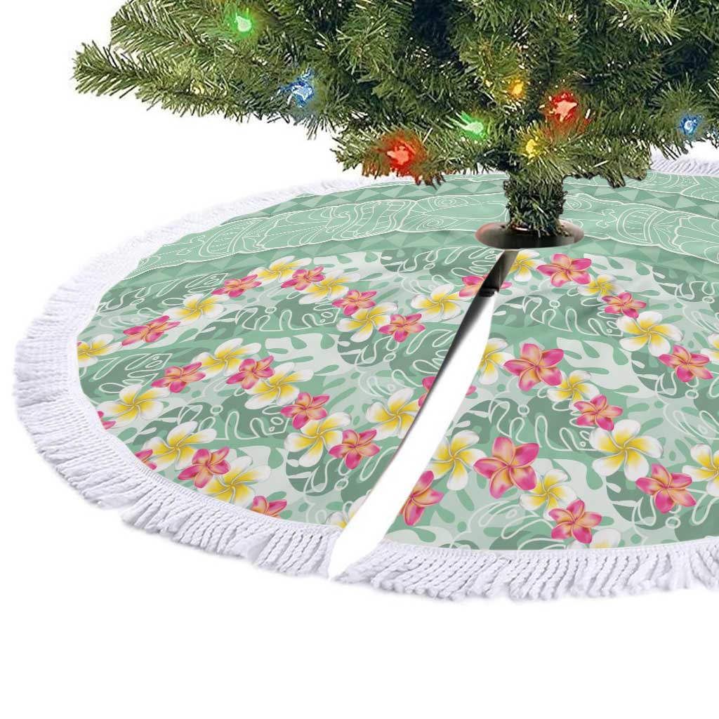 Menthol Green Aloha Hawaii Tiki Tree Skirt Tropical Plumeria - Seamless Style LT14 - Polynesian Pride