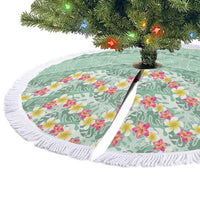 Menthol Green Aloha Hawaii Tiki Tree Skirt Tropical Plumeria - Seamless Style LT14 - Polynesian Pride