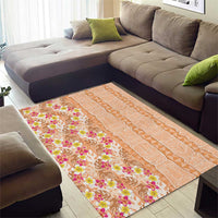 Orange Chiffon Aloha Hawaii Tiki Area Rug Tropical Plumeria - Seamless Style LT14 - Polynesian Pride