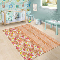 Orange Chiffon Aloha Hawaii Tiki Area Rug Tropical Plumeria - Seamless Style LT14 - Polynesian Pride