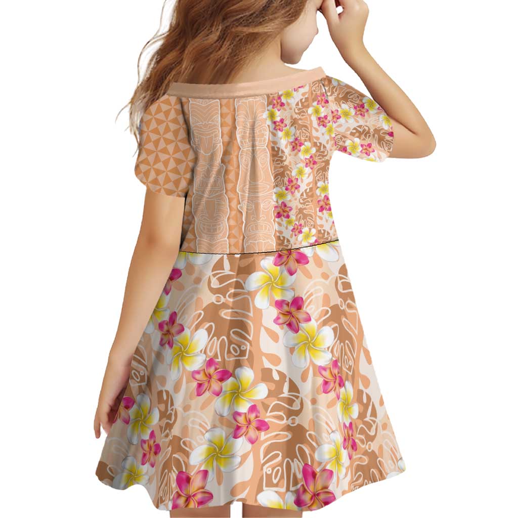 Orange Chiffon Aloha Hawaii Tiki Family Matching Off Shoulder Short Dress and Hawaiian Shirt Tropical Plumeria - Seamless Style LT14 - Polynesian Pride