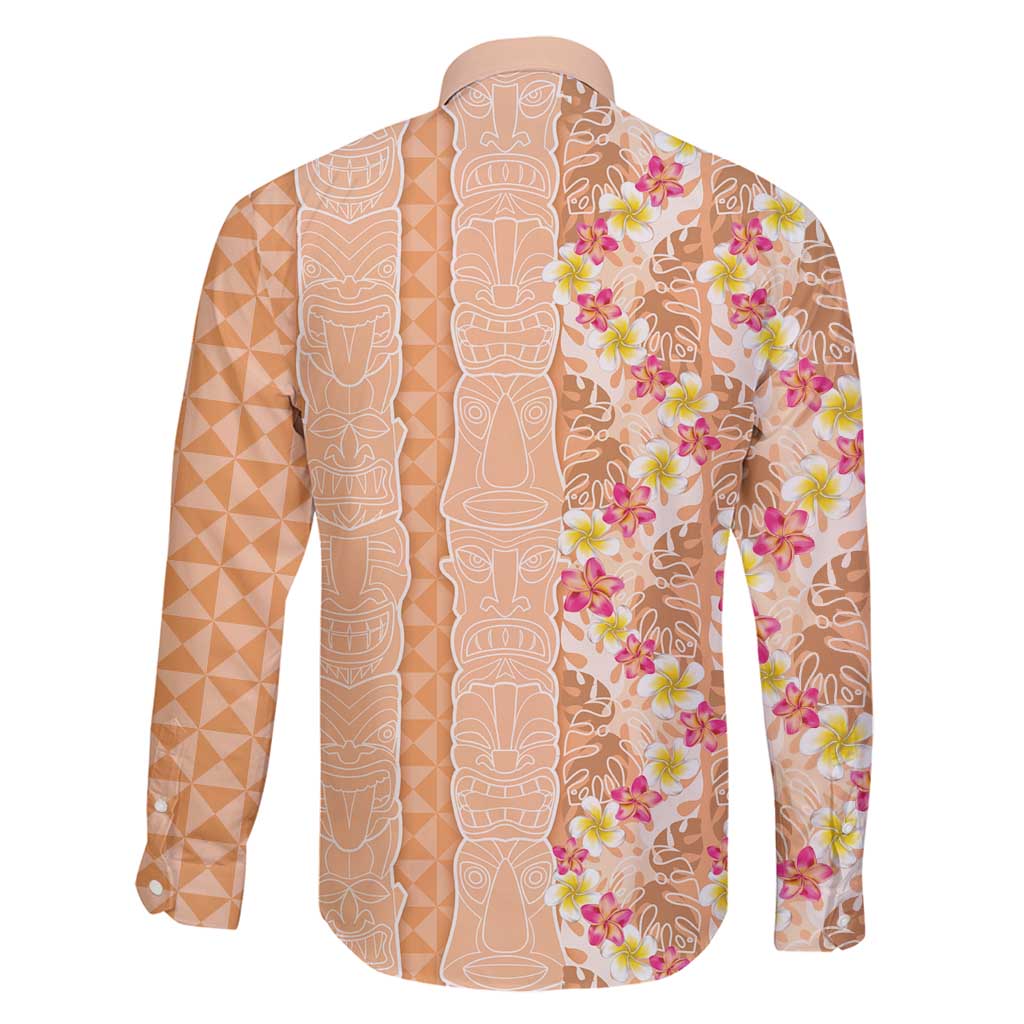 Orange Chiffon Aloha Hawaii Tiki Family Matching Off Shoulder Short Dress and Hawaiian Shirt Tropical Plumeria - Seamless Style LT14 - Polynesian Pride