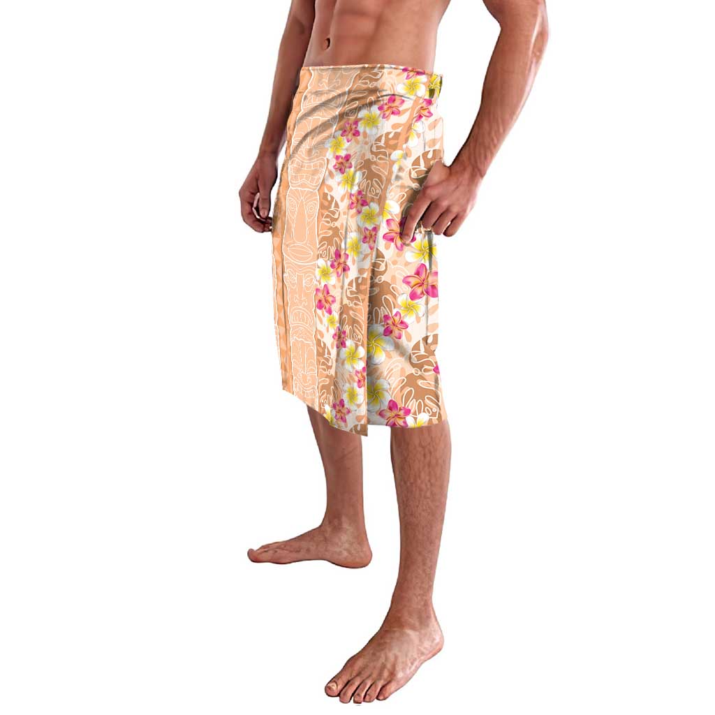 Orange Chiffon Aloha Hawaii Tiki Lavalava Tropical Plumeria - Seamless Style