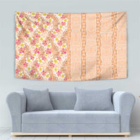 Orange Chiffon Aloha Hawaii Tiki Tapestry Tropical Plumeria - Seamless Style
