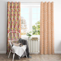 Orange Chiffon Aloha Hawaii Tiki Window Curtain Tropical Plumeria - Seamless Style