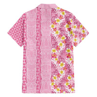 Pastel Magenta Aloha Hawaii Tiki Family Matching Puletasi and Hawaiian Shirt Tropical Plumeria - Seamless Style LT14 - Polynesian Pride