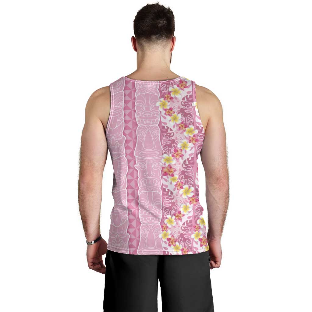 Pastel Magenta Aloha Hawaii Tiki Men Tank Top Tropical Plumeria - Seamless Style