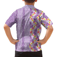 Lush Lilac Aloha Hawaii Tiki Family Matching Tank Maxi Dress and Hawaiian Shirt Tropical Plumeria - Seamless Style LT14 - Polynesian Pride