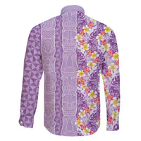 Lush Lilac Aloha Hawaii Tiki Family Matching Tank Maxi Dress and Hawaiian Shirt Tropical Plumeria - Seamless Style LT14 - Polynesian Pride