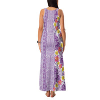 Lush Lilac Aloha Hawaii Tiki Family Matching Tank Maxi Dress and Hawaiian Shirt Tropical Plumeria - Seamless Style LT14 - Polynesian Pride