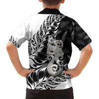 Aotearoa Manaia NZ Maori Silver Fern Family Matching Long Sleeve Bodycon Dress and Hawaiian Shirt LT14 - Polynesian Pride