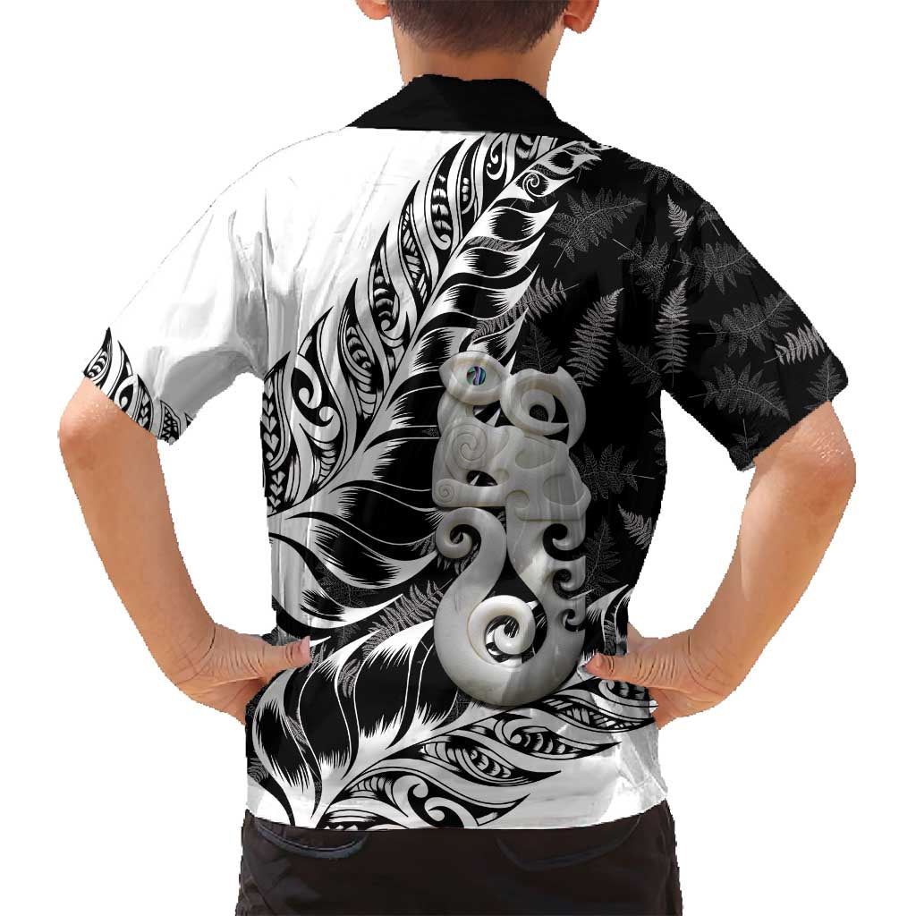 Aotearoa Manaia NZ Maori Silver Fern Family Matching Off Shoulder Maxi Dress and Hawaiian Shirt LT14 - Polynesian Pride