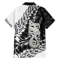 Aotearoa Manaia NZ Maori Silver Fern Family Matching Off Shoulder Maxi Dress and Hawaiian Shirt LT14 - Polynesian Pride
