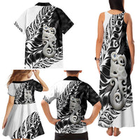 Aotearoa Manaia NZ Maori Silver Fern Family Matching Tank Maxi Dress and Hawaiian Shirt LT14 - Polynesian Pride