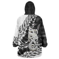 Aotearoa Manaia NZ Maori Silver Fern Wearable Blanket Hoodie