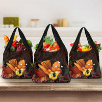 Gude Hi Hai Papua New Guinea Grocery Bag Motuan PNG Raggiana Bird of Paradise Tropical Vibes LT14 3-pack One Size Black - Polynesian Pride