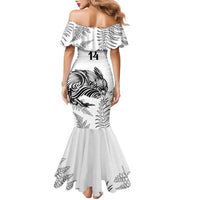 Custom New Zealand Kiwi Football Family Matching Mermaid Dress and Hawaiian Shirt Aotearoa Silver Fern LT14 - Polynesian Pride