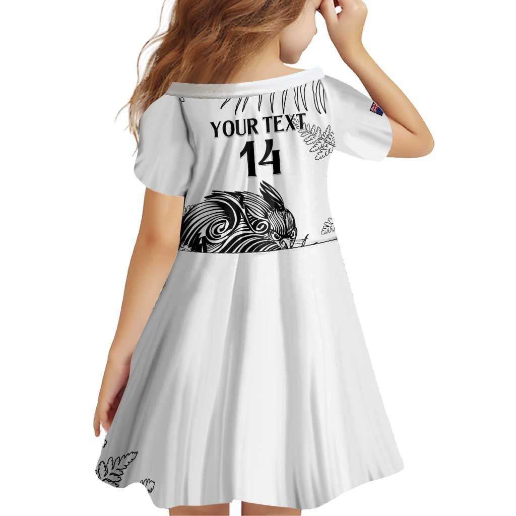 Custom New Zealand Kiwi Football Family Matching Off Shoulder Short Dress and Hawaiian Shirt Aotearoa Silver Fern LT14 - Polynesian Pride