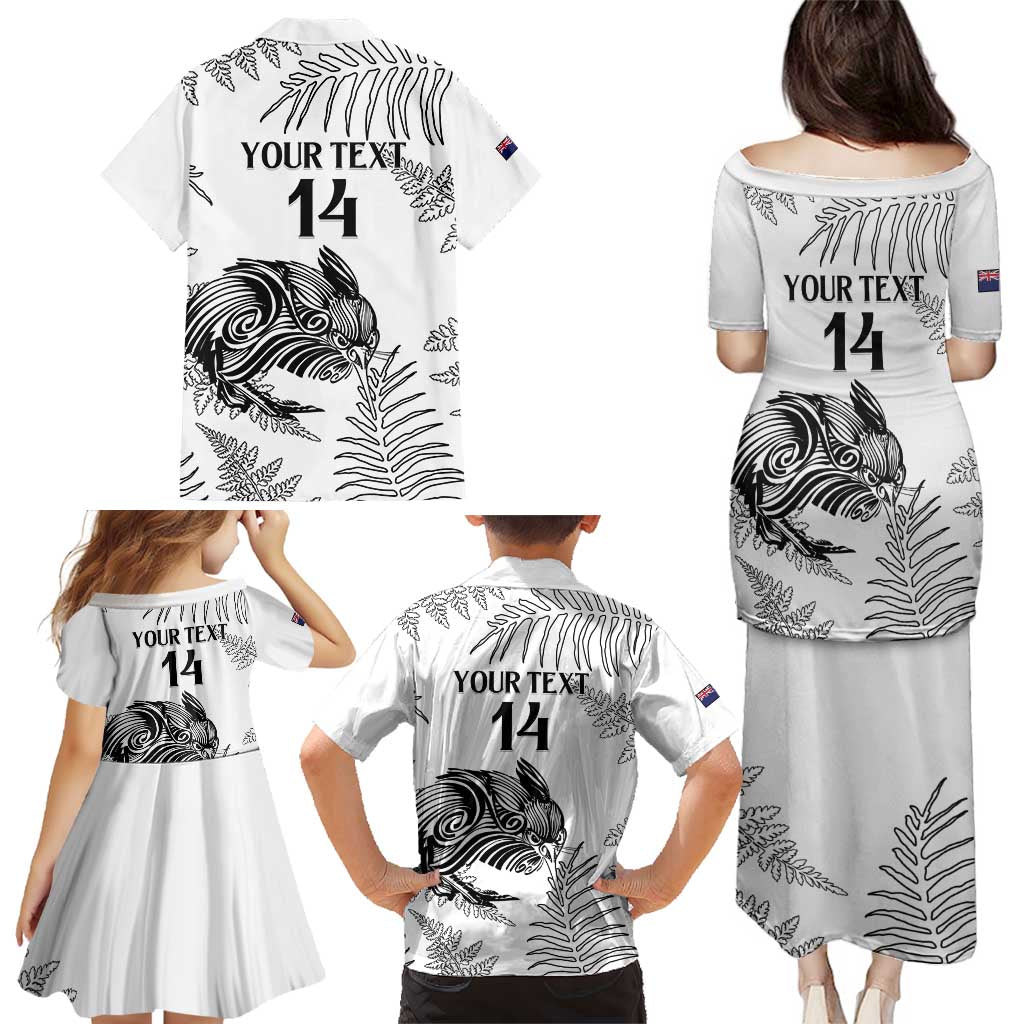Custom New Zealand Kiwi Football Family Matching Puletasi and Hawaiian Shirt Aotearoa Silver Fern LT14 - Polynesian Pride