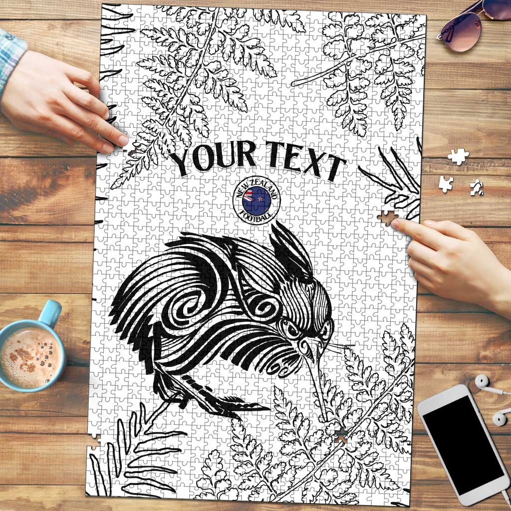 Custom New Zealand Kiwi Football Puzzle Aotearoa Silver Fern - Polynesian Pride
