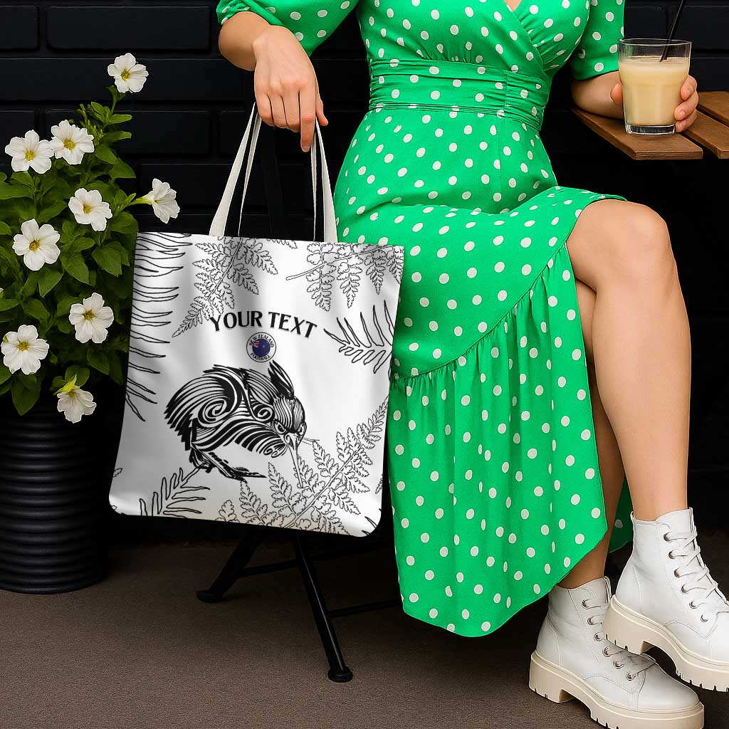 Custom New Zealand Kiwi Football Tote Bag Aotearoa Silver Fern - Polynesian Pride