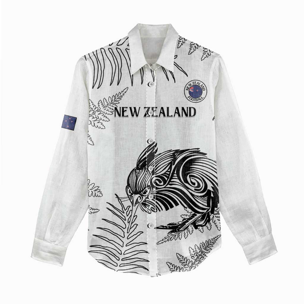 Custom New Zealand Kiwi Football Women Casual Shirt Aotearoa Silver Fern LT14 - Polynesian Pride