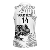 Custom New Zealand Kiwi Football Women Sleeveless Polo Shirt Aotearoa Silver Fern LT14 - Polynesian Pride