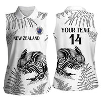 Custom New Zealand Kiwi Football Women Sleeveless Polo Shirt Aotearoa Silver Fern LT14 - Polynesian Pride