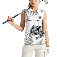 Custom New Zealand Kiwi Football Women Sleeveless Polo Shirt Aotearoa Silver Fern LT14 - Polynesian Pride
