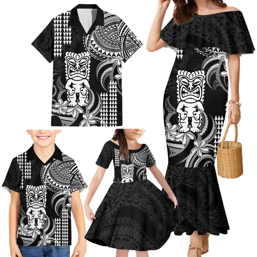 Hawaii Ku God Family Matching Mermaid Dress and Hawaiian Shirt Kakau Mix Polynesian Tattoo LT14 - Polynesian Pride