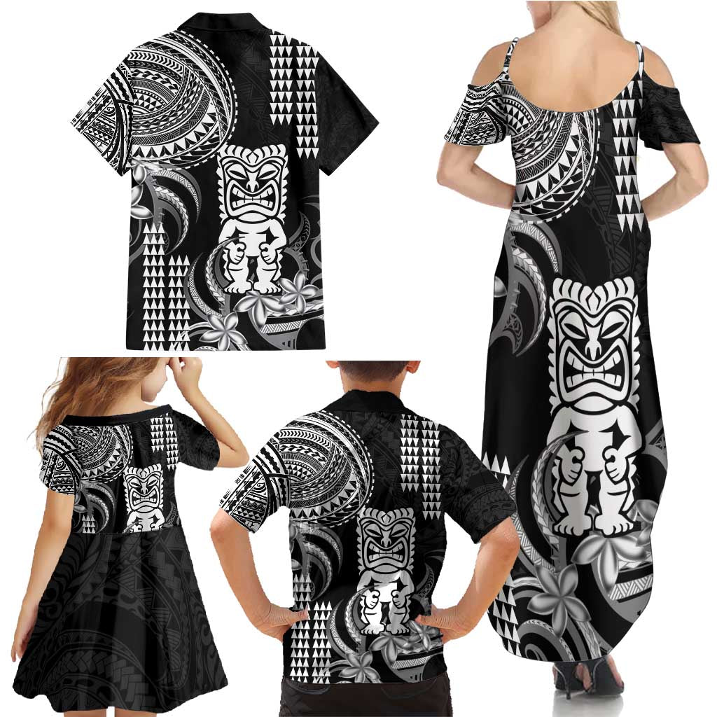 Hawaii Ku God Family Matching Summer Maxi Dress and Hawaiian Shirt Kakau Mix Polynesian Tattoo LT14 - Polynesian Pride