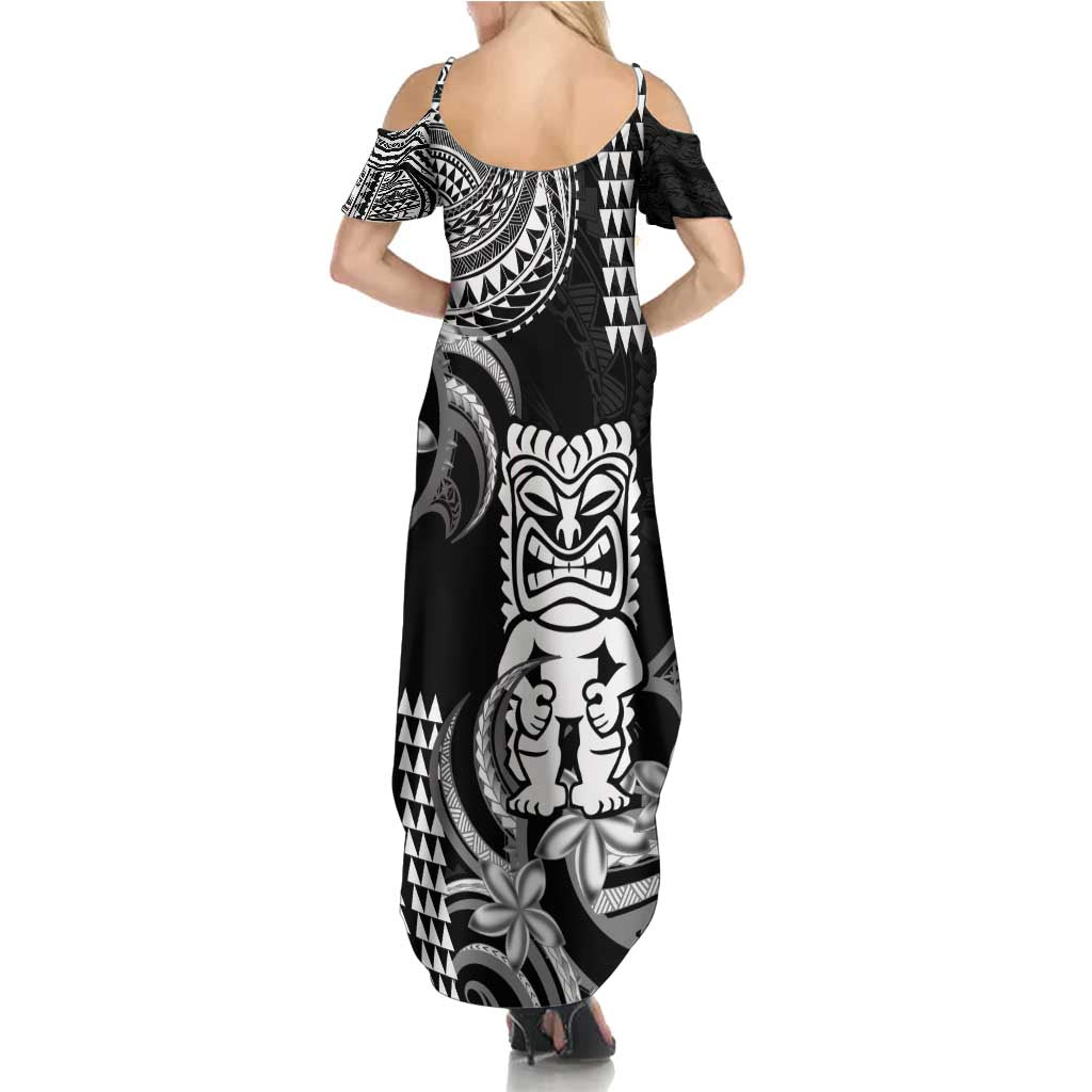 Hawaii Ku God Family Matching Summer Maxi Dress and Hawaiian Shirt Kakau Mix Polynesian Tattoo LT14 - Polynesian Pride